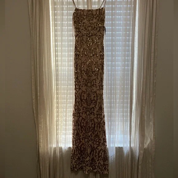 BRAND NEW Windsor formal gold sequin dress - Picture 1 of 14